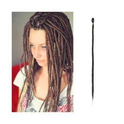 Premium Human Hair Ponytail Extension for Women, 20 Zoll handgemachte Dreadlocks-Erweiterungen 5 Stränge synthetische Dreadlocks Locken Häkelzöpfe Haar 1,0 cm Fake Twist Flechthaar Reggae Dreadlocks Z von Zephyria