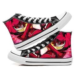 Zhongkaihua Hazbin Hotelschuhe, Charakterdruck, hohe Oberseite, Segeltuchschuhe, Angel Dust/Lucifer/Alastor Hazbin Hotel, Cosplay, modische Freizeit-Sneaker für Erwachsene, Teenager, Paare, Typ1, 39 von Zhongkaihua