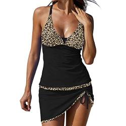 Zilosconcy Monokini Mit Verstellbare Bademode Zweiteiliger Bademode Mit Hotpants Badeanzug Damen Tankini Set Oberteile Mit Shorts Badeanzug Bekinini Bauchweg Push Up Sport Schwimmanzug Strandmode von Zilosconcy