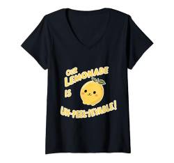Damen Zitrone Zitronenstand Lustige Sommer Limonade T-Shirt mit V-Ausschnitt von Zitronensaft-Stand, lustiges Zitronen Geschenk