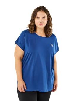 Zizzi Active by Damen Große Größen Fitness T-Shirt Kurzarm Sportshirt Gr Gr L Navy Peony - Plus Size Damen Kleidung von Zizzi