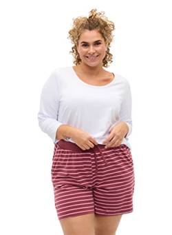 Zizzi Damen Große Größen Baumwoll T Shirt mit 3/4 Ärmeln und Rundhals Gr - Plus Size Damen Kleidung 42-44 Bright White von Zizzi