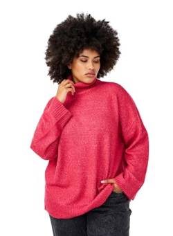 Zizzi Damen große Größen Strick Bluse Wolle Rollkragen Pullover Größen Gr XL Virtual Pink Mel. von Zizzi