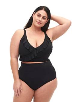 Zizzi Swim by Damen Große Größen Bikini Unterteil Hochtailliert Gr 46 Black von Zizzi