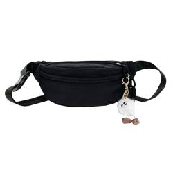 Zktfyshk Modische Handtasche, japanische Brusttasche, College-Schultertasche, modische Crossbody-Tasche mit verstellbarem Riemen für Damen, Schwarz , Size reference picture von Zktfyshk