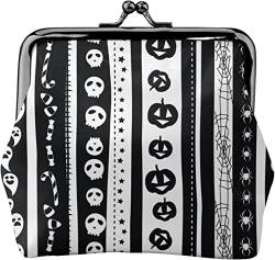 Halloween Nahtlose Muster Damen Leder Münzgeldbörse Kleine Kleingeldtasche mit Kiss-Lock Verschluss Schnalle Geldbörse für Mädchen Geschenk, Siehe Abbildung, Einheitsgröße, Taschen-Organizer von Zltegako