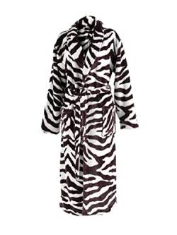 So Home Flanell Fleece Bademantel Zebra - braun, blacks, S von Zo Home