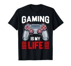 ZOCKEN IST MEIN LEBEN Lustiges Gaming Kinder Jungs T-Shirt von Zocker Geschenk Gamer Junge T-Shirt Gaming Kinder