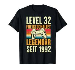 Level 32 Geburtstag Mann Deko Lustig 1992 32er Geburtstag T-Shirt von Zocker Stylez Gamer Geburtstag Geschenke 2024