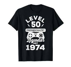 Level 50 Geburtstag Mann Deko Lustig 1974 50er Geburtstag T-Shirt von Zocker Stylez Gamer Geburtstag Geschenke 2024