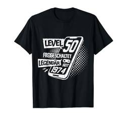 Level 50 Geburtstag Mann Deko Lustig 1974 50er Geburtstag T-Shirt von Zocker Stylez Gamer Geburtstag Geschenke 2024