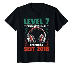 Kinder Level 7 Geburtstag Junge Gamer Kinder Deko Jahrgang 2018 T-Shirt von Zocker Stylez Gamer Geburtstag Geschenke 2025