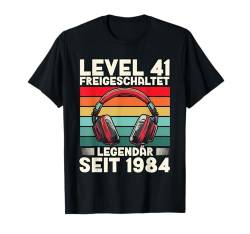 Level 41 Geburtstag Junge Gamer Mann Deko Jahrgang 1984 T-Shirt von Zocker Stylez Gamer Geburtstag Geschenke 2025