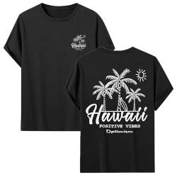 Zofedap Oversized Tshirt Herren Backprint Hawaii Printed Oberteil T-shirts Kurzarm Rundhals Sommer Gym Sport Urlaub Streetwear Y2K Tee Tops von Zofedap