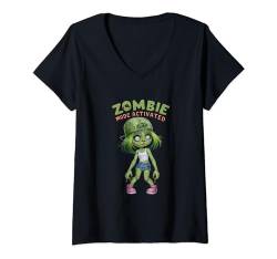 Damen Zombie Mode Activated, Cute Zombies, Lover Valentine Undead T-Shirt mit V-Ausschnitt von Zombie Mode Activated, Zombie Couple, Funny Zombie