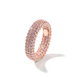 ZqlDDayUP Mode Iced Out Ring Pinky Ringe 18K Gold plattiert Verlobung Versprechen Hochzeit Eternity Ring Voll Iced Out Diamant Hochzeit Verlobungsring Ring für Männer Frauen von ZqlDDayUP