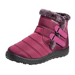 Damen Halbschaft Gefütterte Schneestiefel Fell Gefütterte Wasserdichte Kurzschaft Snow Boots Damen Winterstiefel Cowboy Stiefeletten Damen Winterschuhe Damen Schneestiefel Westernstiefel Damen von Zshosam