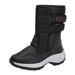 Damen Halbschaft Gefütterte Schneestiefel Warm Gefüttert Winterschuhe Damen Schneestiefel Wasserdichte Herren Damen Gefüttert Winterschuhe rutschfest Wasserdicht Leichte Winter Western Stiefel Damen von Zshosam