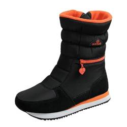 Damen Halbschaft Gefütterte Schneestiefel Warm Halbschaft Winterstiefel Damen Schneestiefel Wasserdichte Fell Gefütterte Winterschuhe Damen Kurzschaft Stiefel Damen Boots Trekkingschuhe Schneestiefel von Zshosam