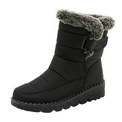 Winterstiefel Damen Gefüttert Winterschuhe Warme Fell Gefütterte Wasserdichte Kurzschaft Snow Boots Damen Winterstiefel Winterschuhe Damen Schneestiefel Cowboy Stiefeletten Damen Trekkingschuhe von Zshosam