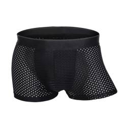 Zueauns Herren Boxershorts Eisseide Mesh Unterwäsche Netz Transparent Sexy Retroshorts Atmungsaktive Boxer Shorts von Zueauns