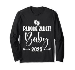 Zukünftiger Vater RUNDE ZWEI! BABY 2025 Lustiges Papa Langarmshirt von Zukünftiger Papa Geschenk Schwangerschaft Papa