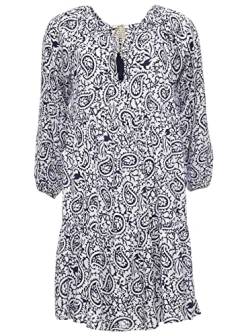 Zwillingsherz Sommerkleid im Paisley Design – Hochwertiges Abendkleid für Damen Frauen Mädchen - Freizeitkleid Cocktailkleid Strandkleid - Locker luftig – Perfekt für Frühling Sommer Herbst - Navy von Zwillingsherz