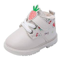 aaSccex Kinder Boots Mädchen Stiefeletten Niedlichen Cartoon Obst Muster Blumendruck Stiefel Rutschfest Leicht Boots mit Klettverschluss Einfaches Design Süß und Elegant von aaSccex