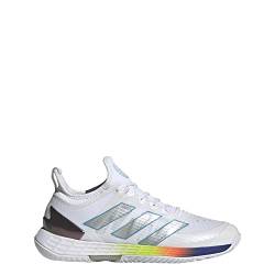 adidas Adizero Ubersonic 4 White/Silver Metallic/Bright Cyan 8 B (M) von adidas