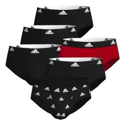 adidas Herren Briefs Slips Unterhosen Active Flex Cotton 6er Pack, Farbe:Mehrfarbig, Größe:XL, Artikel:-963 red/Black Print von adidas