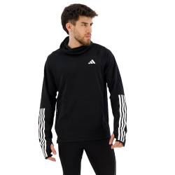 adidas Männer, Adult, Own The Run 3-Streifen Hoodie, Schwarz von adidas