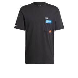 adidas Remoji Pocket Graphic T-Shirt, Baumwolle, Schwarz von adidas