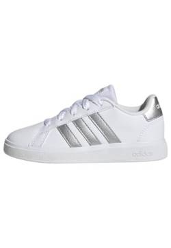 adidas Grand Court Lifestyle Tennis Lace-Up Shoes Tennisschuhe, White/Matte Silver/Matte Silver, 32 EU von adidas