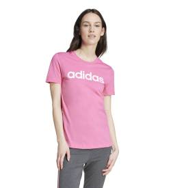 adidas für Damen. IY9191 Loungewear Essentials Schlankes Logo-T-Shirt rosa (L), Lässig, Baumwolle, Kurzarm von adidas