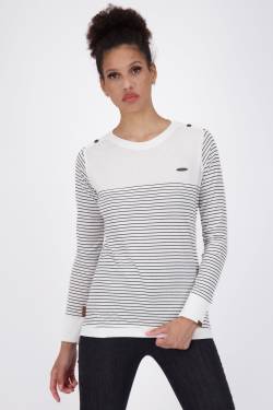 LeonieAK Z Langarmshirt Damen mit Streifen Weiß von alifeandkickin