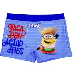 Badehose/Badeshorts - Minions - ich einfach unverbesserlich - incl. Name - Größe 4 bis 5 Jahre - Gr. 110 bis 116 - für Jungen Kinder Badepants - Boxershorts.. von alles-meine.de GmbH