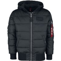 Alpha Industries Winterjacke - MA-1 ZH Back Print Puffer FD - S bis XXL - für Männer - Größe XL - schwarz von alpha industries