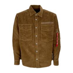 Herren-Langarmhemd Cord-Overshirt Sand von alpha-industries