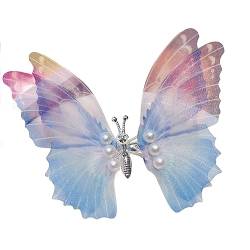 amangul Shaking Butterfly-Nymphe Kopfbedeckung mit Perlen, ziert Haarspange, Foto-Requisiten, Damen-Haarschmuck mit Perlen (lila-blauer Farbverlauf) von amangul