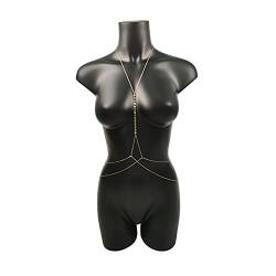 Körperkette für Damen – Brustkette, sexy Bikini, personalisierte Körperkleidung für Frauen, Pailletten-Kreuzkette, Bauchschmuck, Körperschmuck, D42 von asdchZen