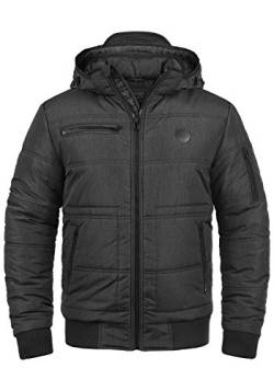 Blend BHBoris Herren Winterjacke Steppjacke Jacke gefüttert mit abnehmbarer Kapuze Reißverschlusstaschen Regular fit, Größe:M, Farbe:Black (70155) von b BLEND