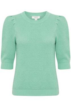 b.young BYMIKALA Jumper - Damen Strickpullover Feinstrick Kurzarm Pullover mit Rundhalsausschnitt, Größe:L, Farbe:Crème de Menthe (165919) von b.young