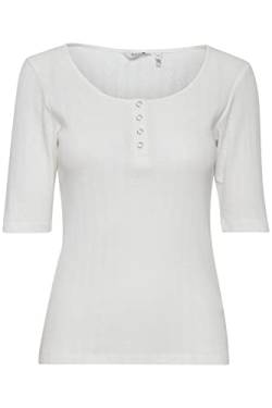 b.young BYPRISHA Tshirt Damen T-Shirt Kurzarm Shirt mit Rundhals-Ausschnitt, Größe:L, Farbe:Off White (114800) von b.young