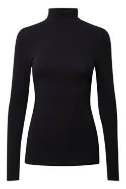 b.young Pamila roll Neck Damen Longsleeve Langarmshirt Basic Shirt Rollneck mit Rolllkragen mit Stretch Tight Fit, Größe:2XL, Farbe:Black (80001) von b.young