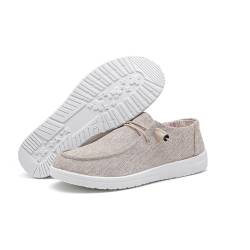 betyswear Damen-Slipper für Damen, lässiger Slipper, Segeltuch, atmungsaktiv, leicht, Bootsschuhe für Damen, Khaki24002, 42 EU von betyswear