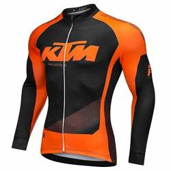 Herren Herbst Radfahren Trikots lange Ärmel atmungsaktiv schnell trocken reflektierende Straße Fahrrad Shirt für Männer Full Zip mit Tasche Fleece-Kleidung von beyleaycau