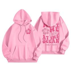 bgyujn Kapuzenpullover mit Buchstabendruck für Damen, langärmlig, mit Taschen Hawaii Hoodie (Pink, S) von bgyujn