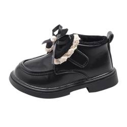 biJerou Warme Schuhe Kinder Winter Plus Velvet Warm Short Boots Soft Bottom Non Slip Children's Cotton Shoes Boots Schmal 32 (Black, 28 Little Child) von biJerou