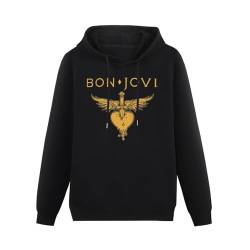 bicca Pullover Warm Hoodies Bon X Jovi Gold Hoody Unisex Black Casual Black XL von bicca