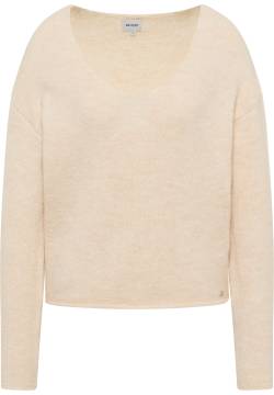 Mustang Damen Lässiger Strickpullover offwhite